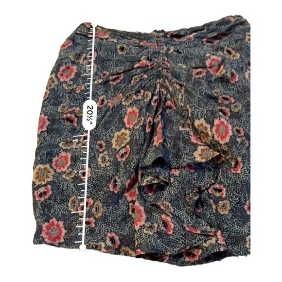 Isabel Marant Etoile Sevan Floral Print Ruched‎ Multicolor Mini Skirt Sz 40 / 8 - Picture 9 of 9